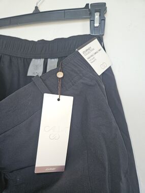 CALIA Journey Coll NWT High Rise Relaxed Fit Nylon Cargo Pants XL Black Ret $80